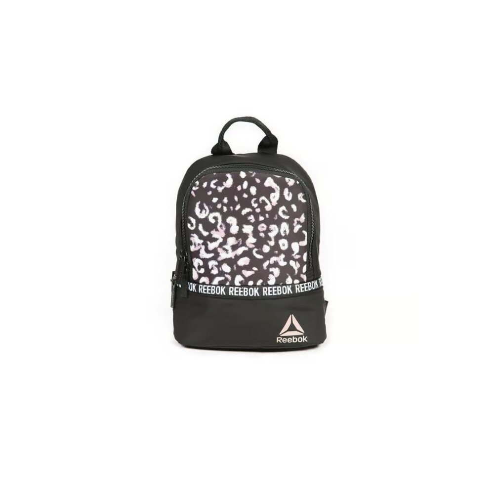 Reebok Womens Rose Mini Backpack Black Leopard Small Carry Bag School Work